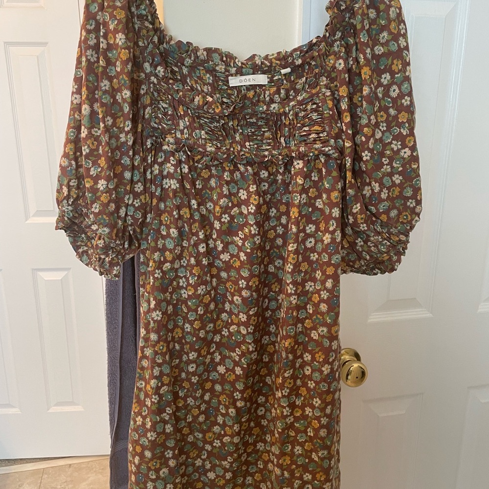 Doen Patricia Dress In Bistre Tasha Garden Print Size XL